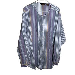 Vintage Eddie Bauer Women's XL Cotton Striped Button Up Long Sleeve Top